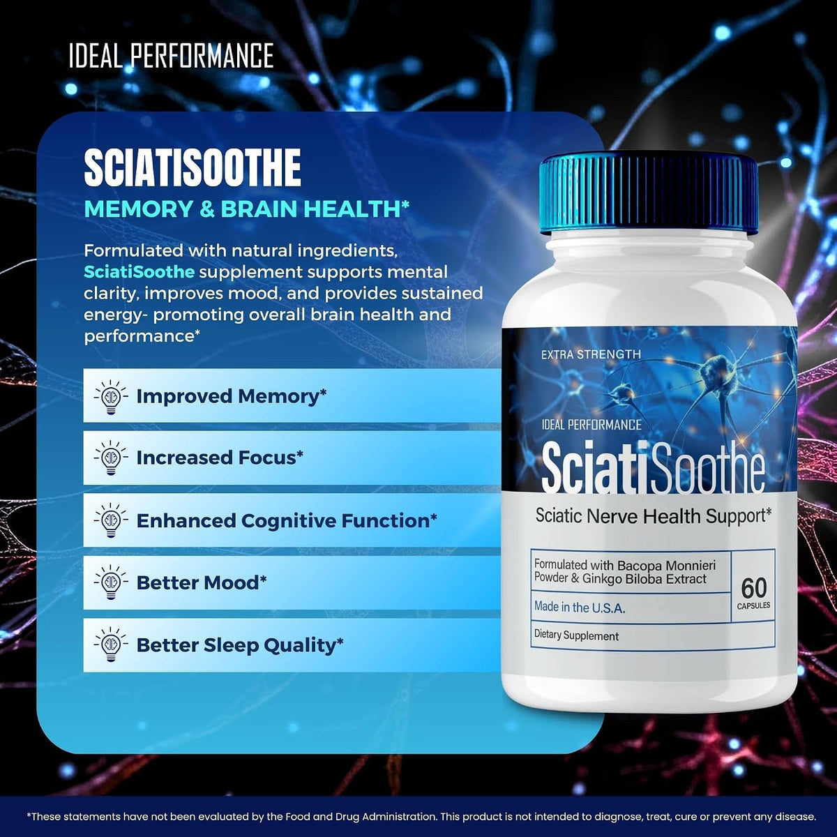 SciatiSoothe for Sciatica Capsules - Nerve Health Support Supplement, Advanced Formula, Maximum Strength (2-Pack) - görsel 4