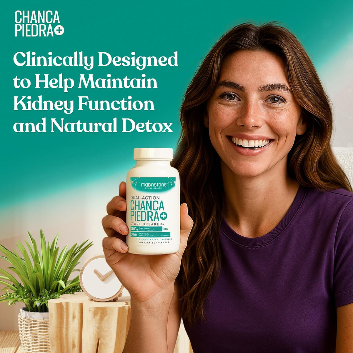 Chanca Piedra Stone Breaker, Advanced Formula Natural Dissolver, Kidney Cleanse Supplement, Urinary Tract Detox, Flush Impurities, Clear System, Sugar Free, 30 Day Supply (120 Vegan Capsules) - görsel 2