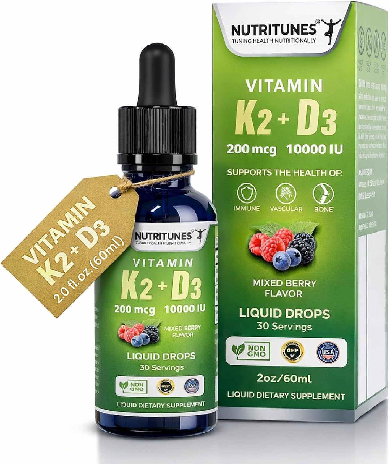Vitamin D3 K2 5000 IU & 100 mcg MK-7 – 120 Softgels - görsel 7