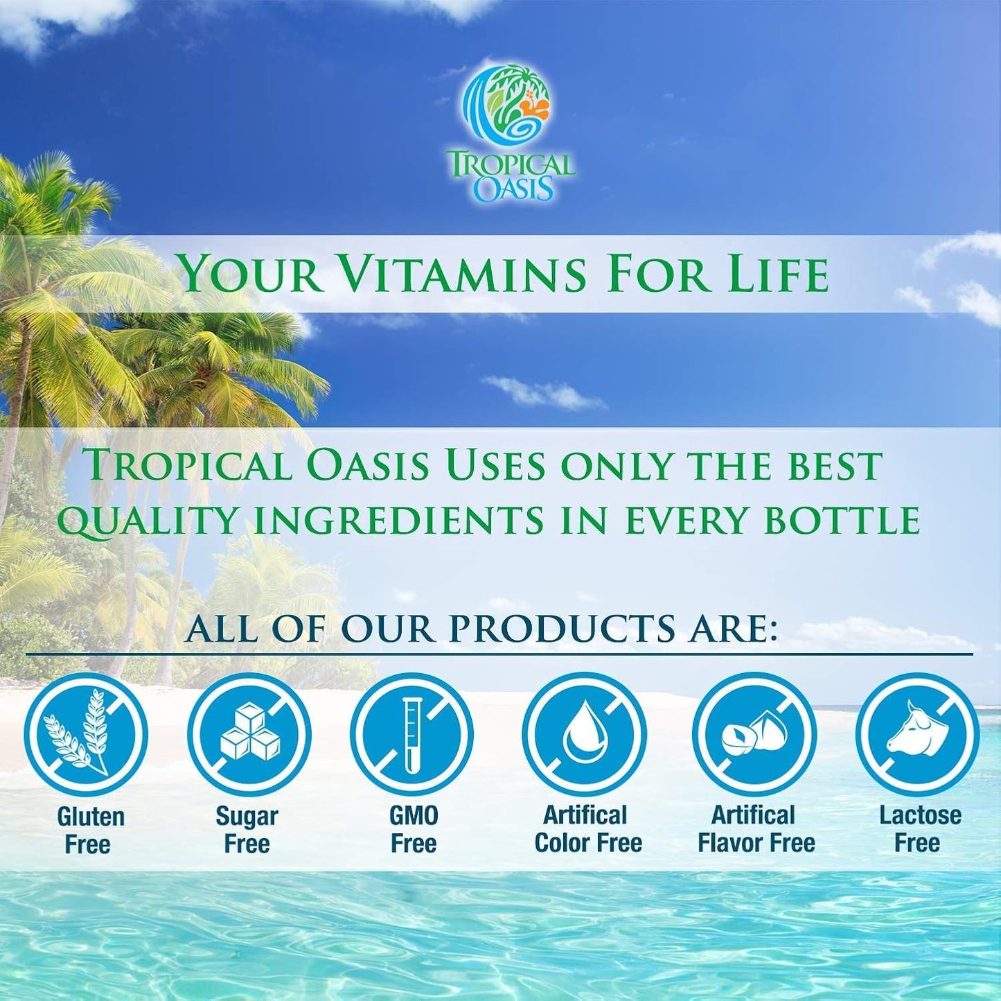 Tropical Oasis Women's Premium Liquid Multivitamin - Sugar Free, Non-GMO, 32 Servings - görsel 6
