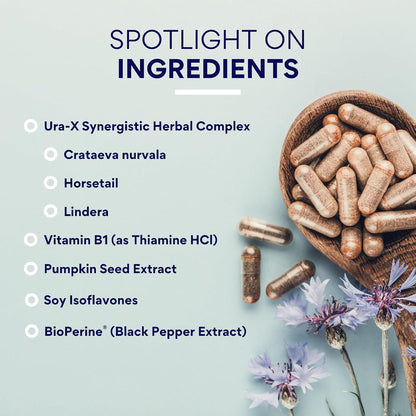 Research Verified Bladder Control - Leakage & Urgency - Pumpkin Seed, Soya Isoflavones, Thiamine - 60 Vegan Capsules - Pack of 3