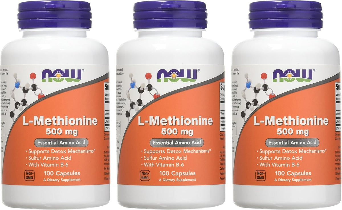 NOW Foods L-Methionine 500 mg - 100 Capsules (3-Pack) - görsel 3