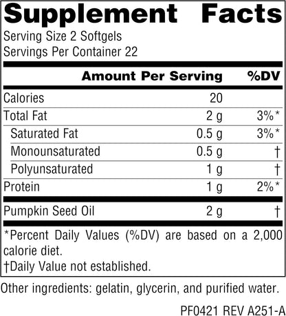 Planetary Formulations - Pumpkin Seed Oil, 45 softgels