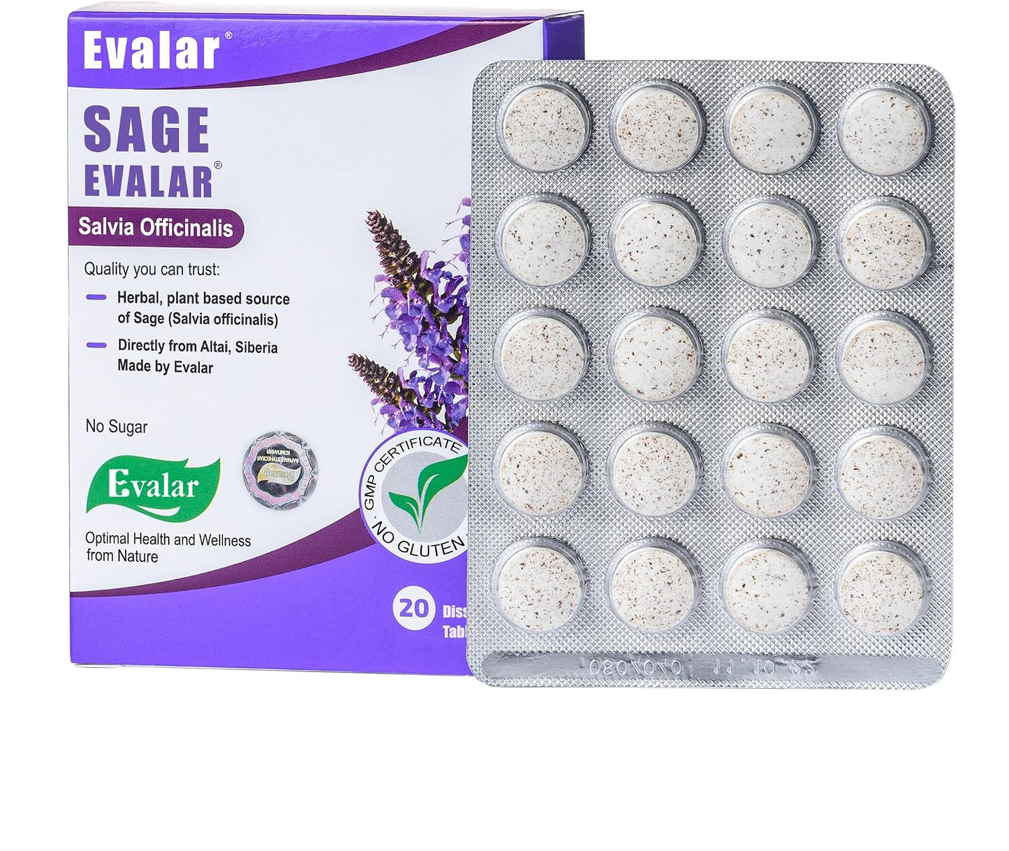 Evalar Sage (Salvia officinalis) Dissolvable Tablets – 20 Tablets - görsel 3