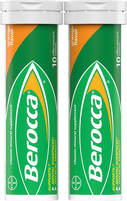 Berocca Energy - Orange Flavour Effervescent Tablets, 20 Count