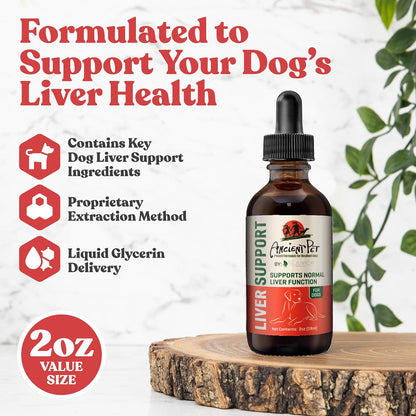 Ancient Pet Liver Milk Thistle for Dogs - Liver Support Liquid Supplement with Dandelion and Artichoke