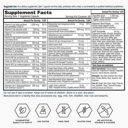 Nature's Lab Gold One Daily Multivitamin – 19 Essential Vitamins & Minerals, 60 Capsules