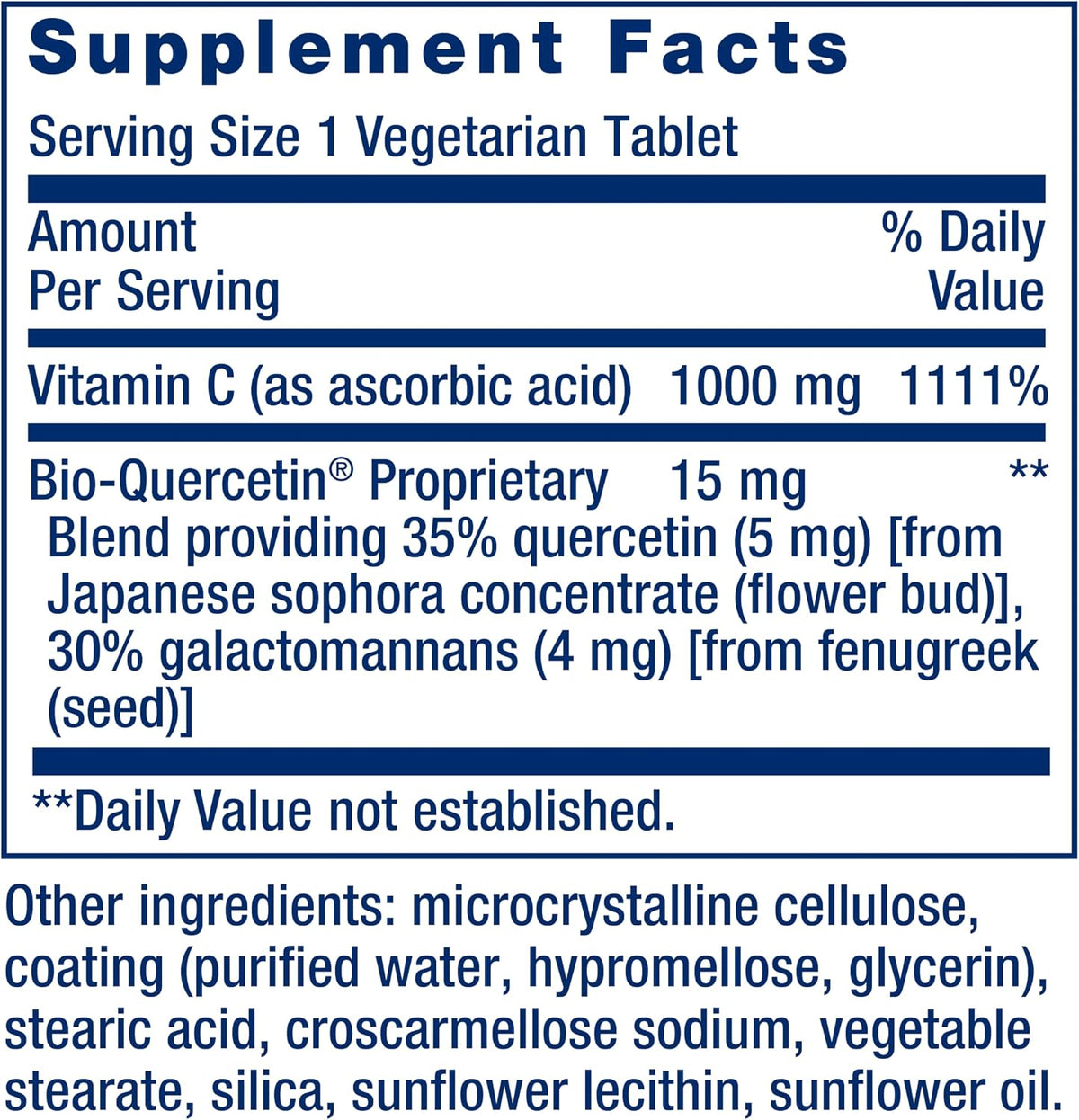 Life Extension Vitamin C and Bio-Quercetin Phytosome – Cardiovascular Health & Immune Support Food Supplement, 60 Tablets - görsel 3