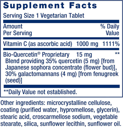 Life Extension Vitamin C and Bio-Quercetin Phytosome – Cardiovascular Health & Immune Support Food Supplement, 60 Tablets