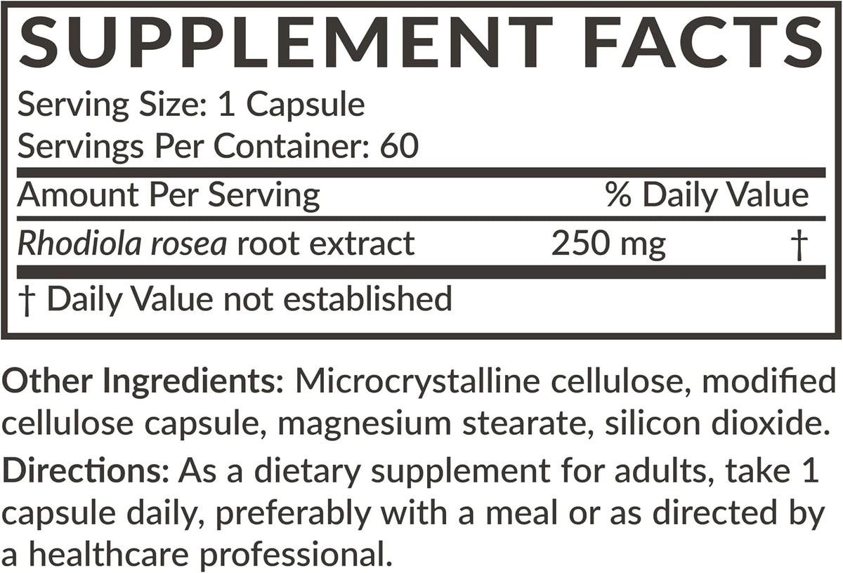 Futurebiotics Rhodiola Rosea Powder Adaptogenic Herb Vegetarian Capsules, 60 Capsules - görsel 4