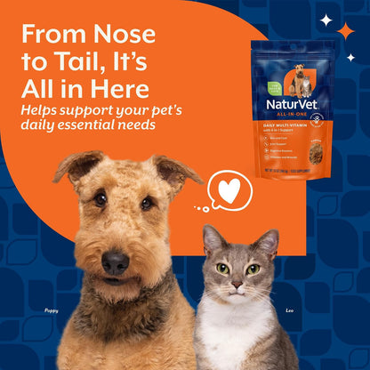 NaturVet All-in-One Dog Supplement – Joint Support, Digestion, Skin and Coat – Dog Multivitamin with Omega-3,6,9 – Wheat-Free Powder – 368 g