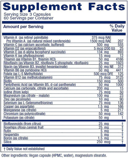 Vitanica Women's Symmetry – High Potency Daily Multivitamin, Vegan, 180 Capsules