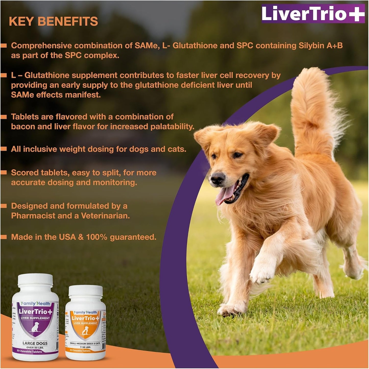 Comprehensive Liver Support Supplement for Smaller Dogs. Flavourful Chewable Tablets Combining SAMe, SPC, Silybin A+B, + Glutathione 30Ct (Small - Medium) - görsel 10