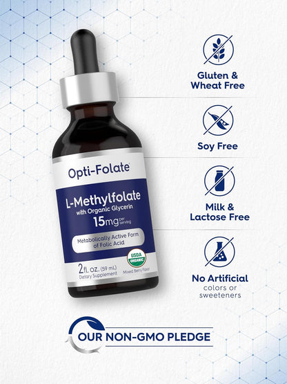 Carlyle L-Methylfolate Drops 15mg | 60ml | with Organic Glycerine | Mixed Berry Flavour