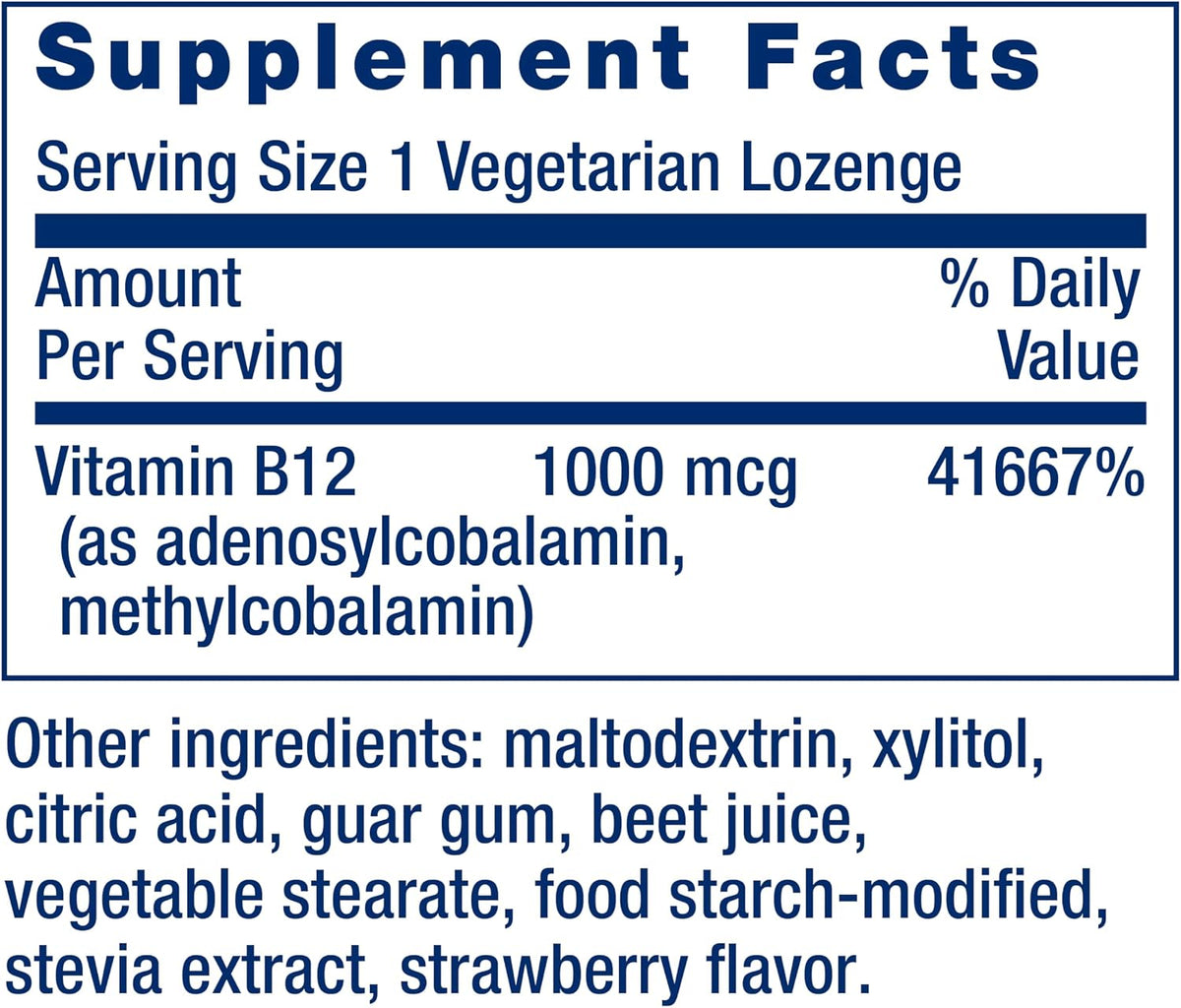 Life Extension B12 Elite - Adenosylcobalamin & Methylcobalamin Lozenges for Brain Health and Energy Metabolism, 60 Count - görsel 3