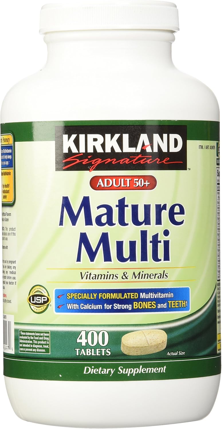 Kirkland Signature Adults 50 plus Mature Multi Vitamins & Minerals, 400-Tablet Bottle - görsel 1