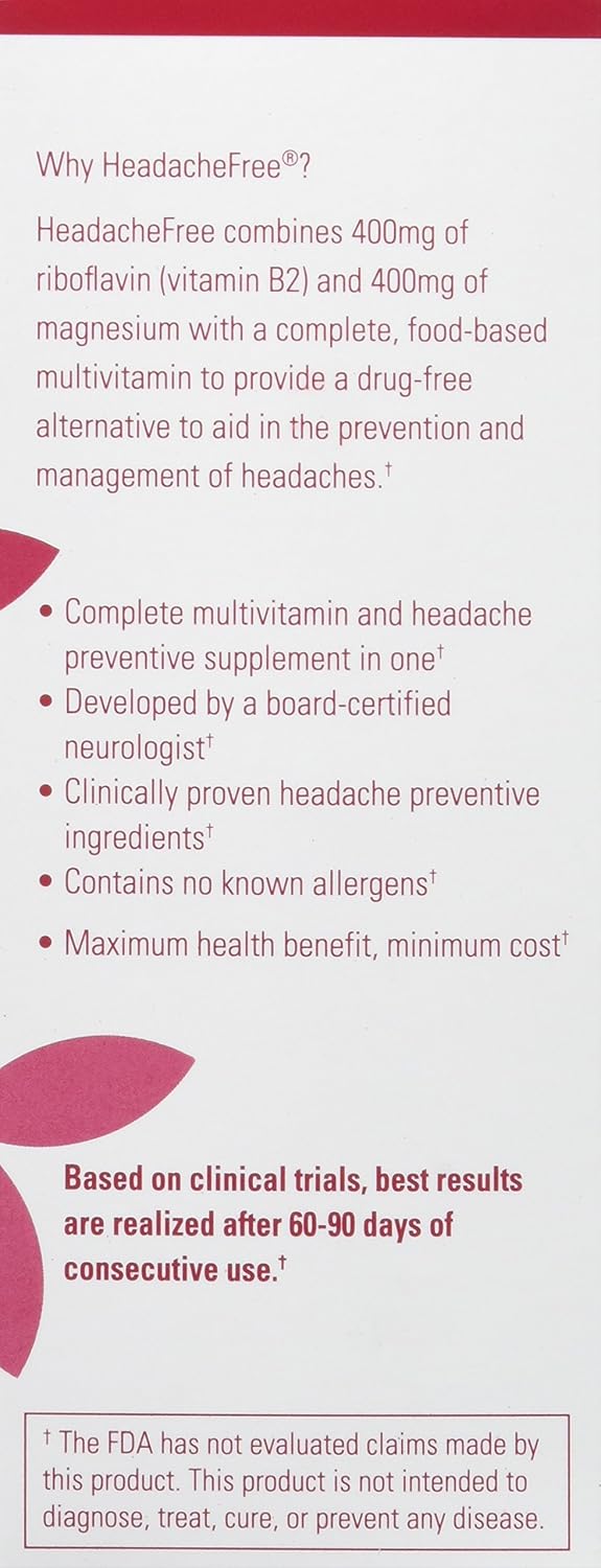 HeadacheFree Complete Multivitamin - 60 Tablets - görsel 3