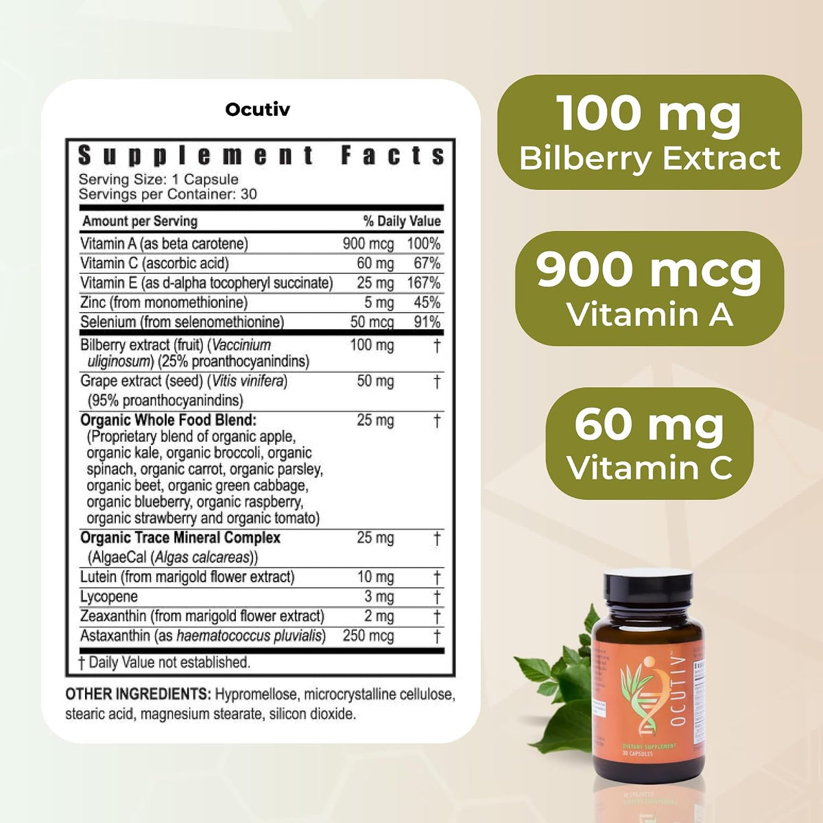 Youngevity Ocutiv Eye Health Supplement - 30 Capsules (2-Pack) - görsel 3