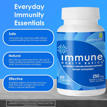 Immune Health Basics Ultra Strength Immunity - Highly Purified Beta Glucan - 60 Capsules