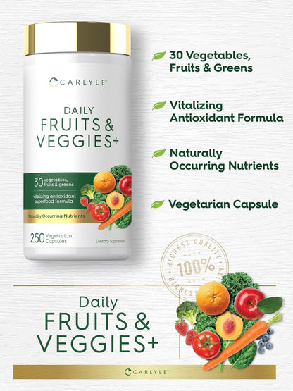 Carlyle Fruits and Veggies Supplement - 250 Capsules
