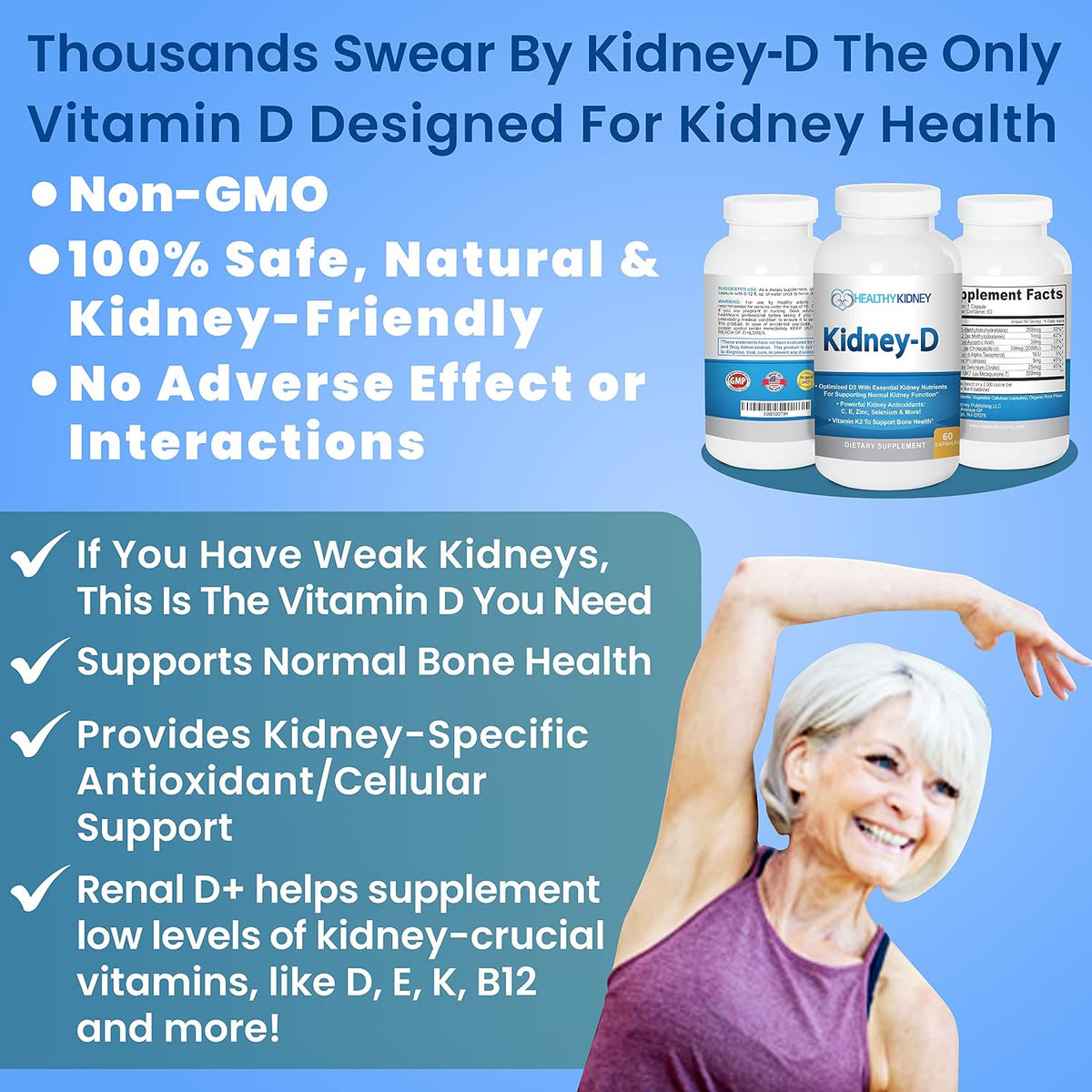 Kidney-D Supplement | Vitamin D3 with 7 Nutrients for Kidney Support - görsel 6