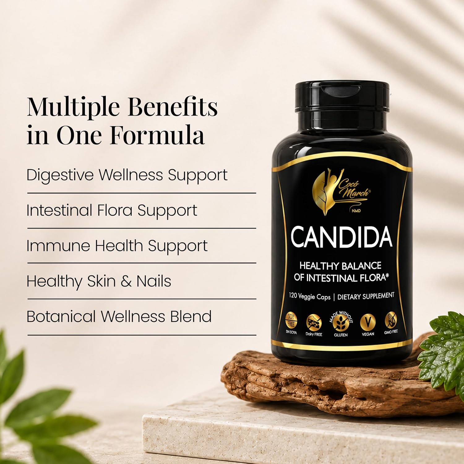 Cocó March N.M.D Candida Cleanse – 30-Day Herbal Detox for Gut Health & Immune Support with Digestive Enzymes – 120 Vegan Capsules - görsel 9