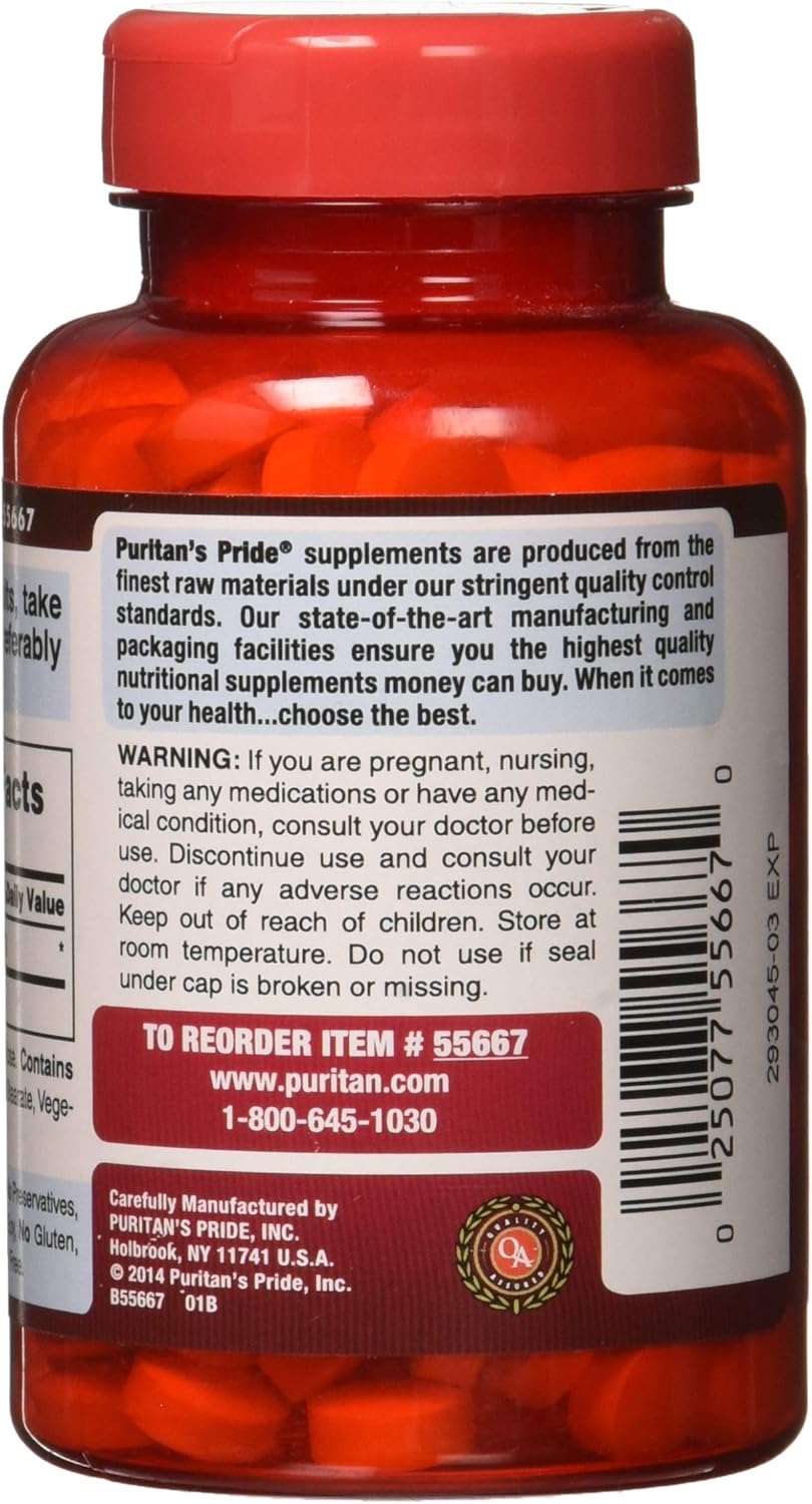 Puritan's Pride Apple Cider Vinegar 600 mg, Vegetarian Food Supplement, 200 Tablets - görsel 2