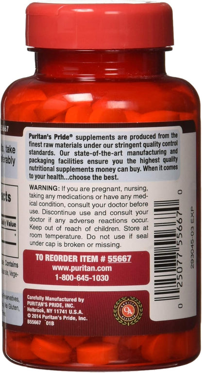 Puritan's Pride Apple Cider Vinegar 600 mg, Vegetarian Food Supplement, 200 Tablets