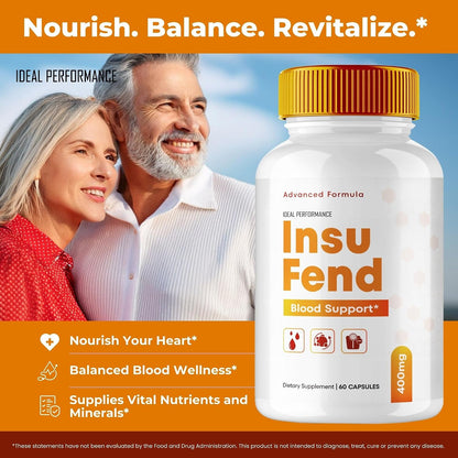 Insufend Blood Support Capsules - Maximum Strength, All-Natural Support for Healthy Circulation & Stable Levels (3 Pack)