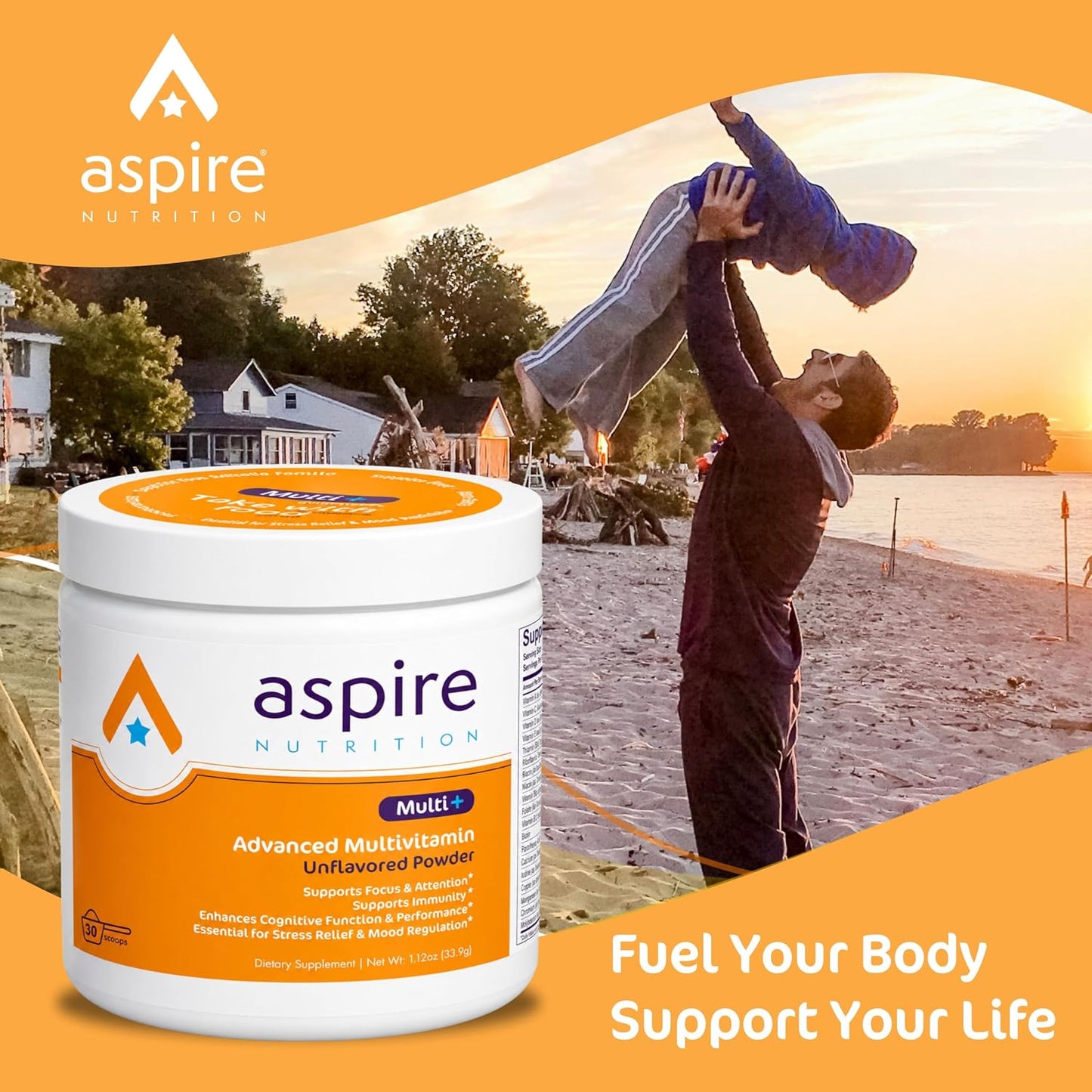 Aspire Multi+ Advanced Multivitamin Powder for Kids, Men & Women - Unflavoured - görsel 8