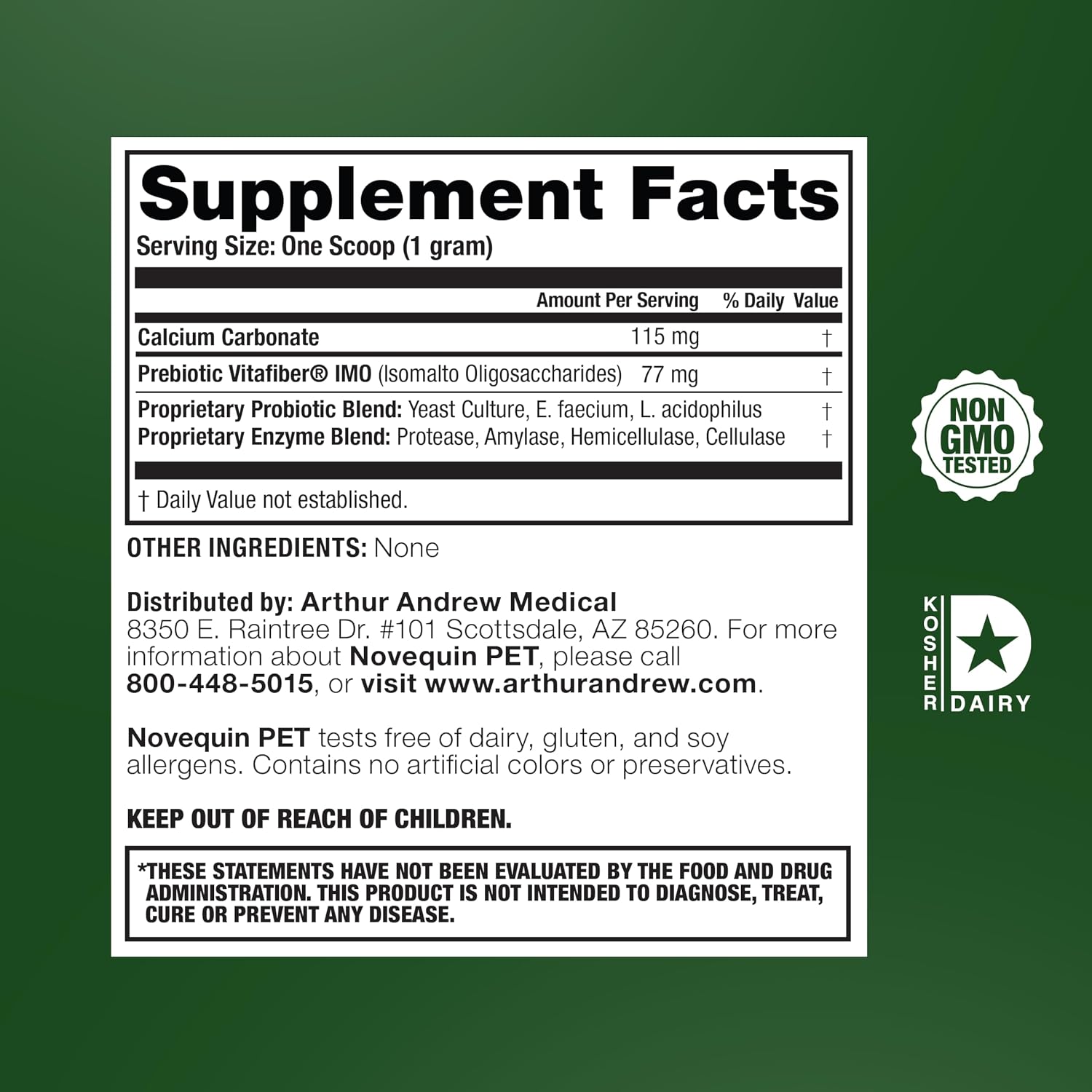 Arthur Andrew Medical Novequin PET - Digestive Probiotic for Pets (90g) - görsel 2