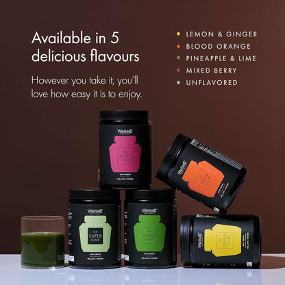 WelleCo The Super Elixir Daily Greens Powder, Pineapple & Lime