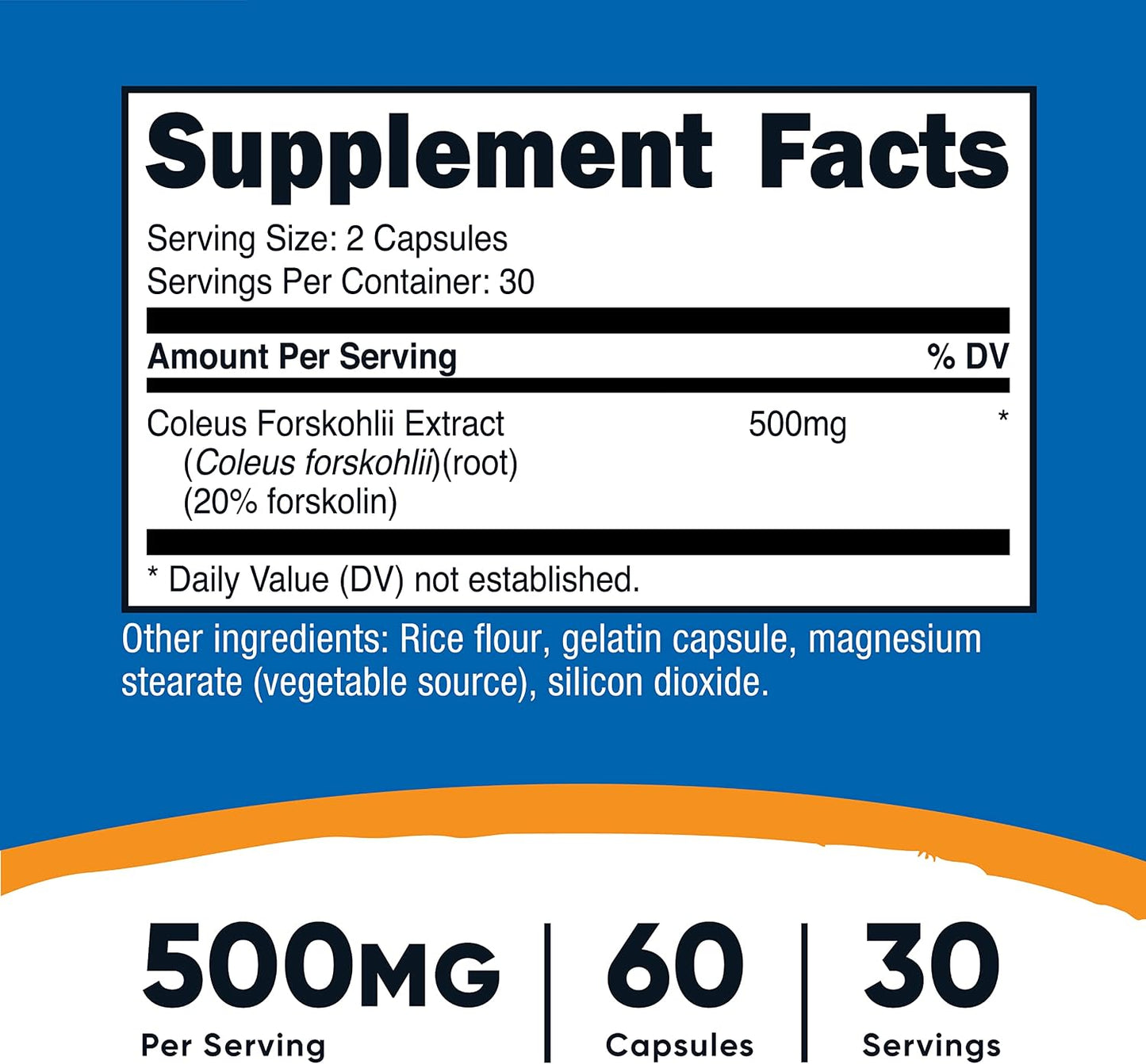 Nutricost Coleus Forskohlii 500 mg – Maximum Strength Formula (2 Bottles, 120 Capsules) - görsel 2