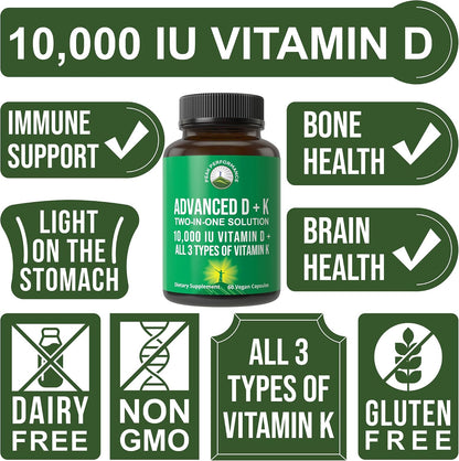 Peak Performance Advanced Vitamin D 10000 IU with All 3 Types of Vitamin K