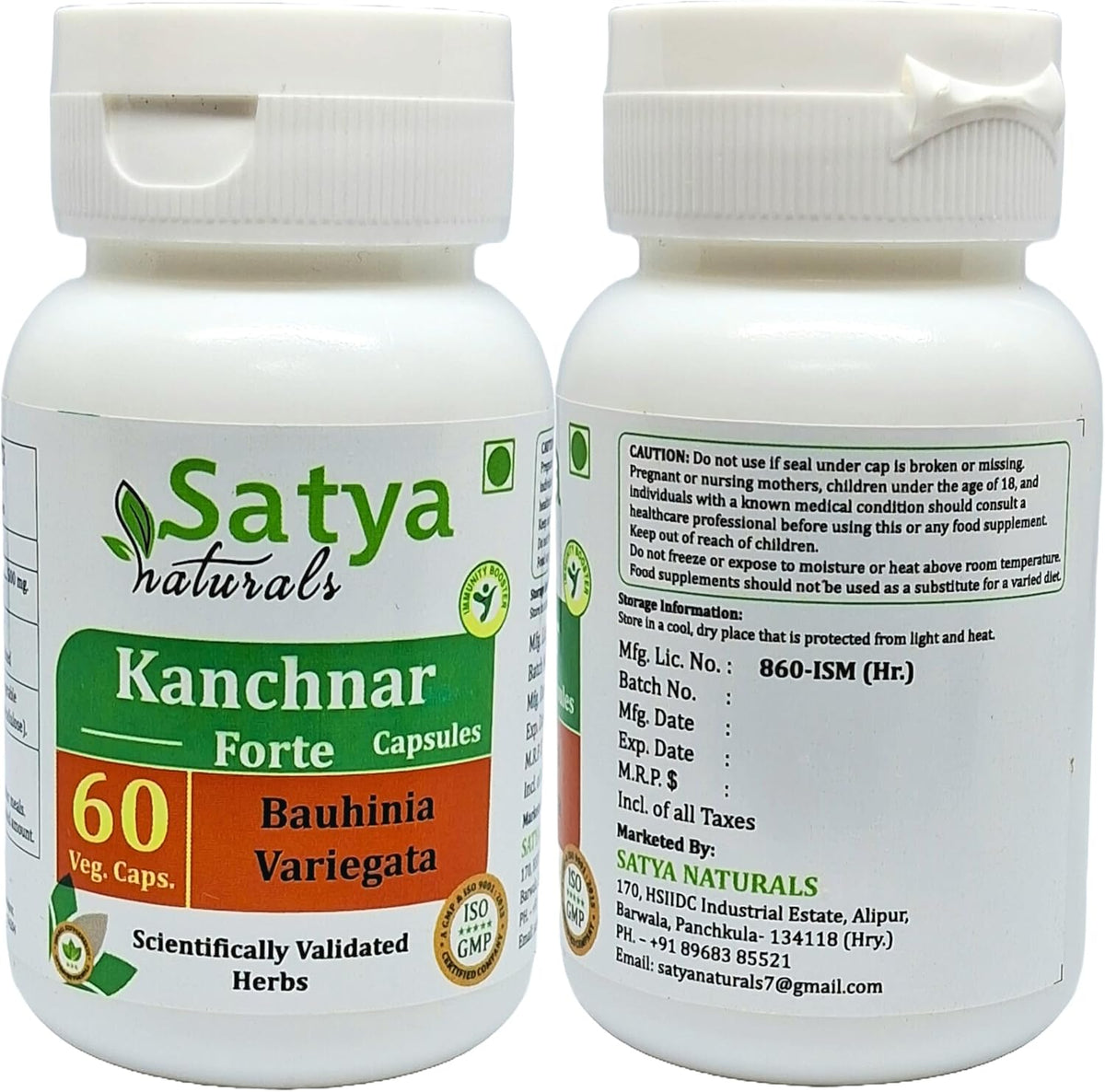 Kanchnar Forte Capsules 500 mg – 120 Veg Capsules (2 Bottles of 60) - görsel 3