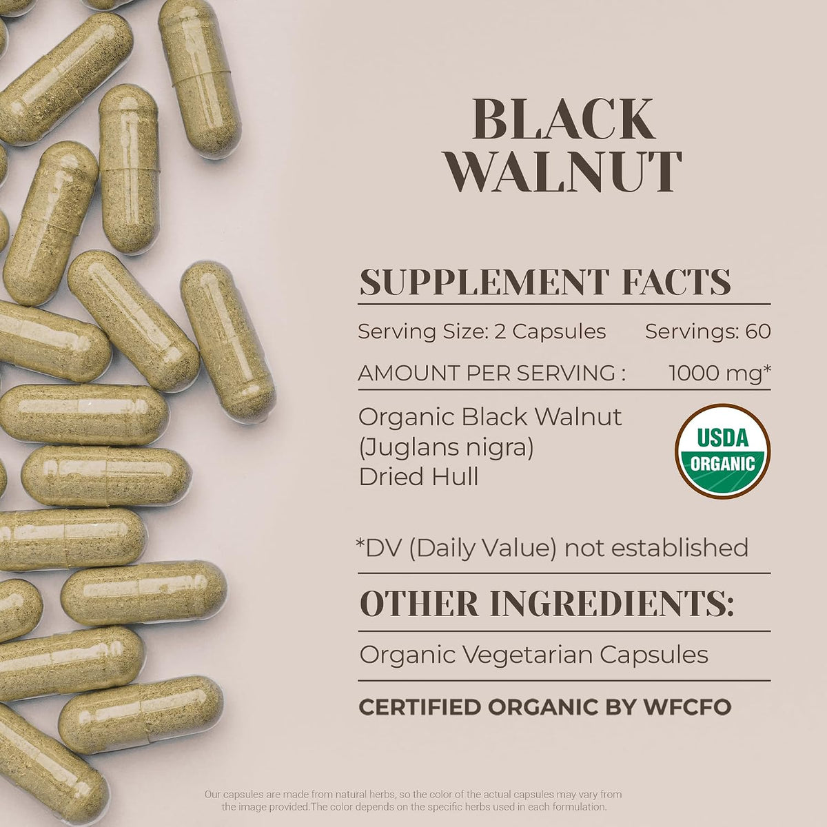 Garden Organics Black Walnut USDA Organic 120 Capsules – High-Potency Herbal Supplement - görsel 3