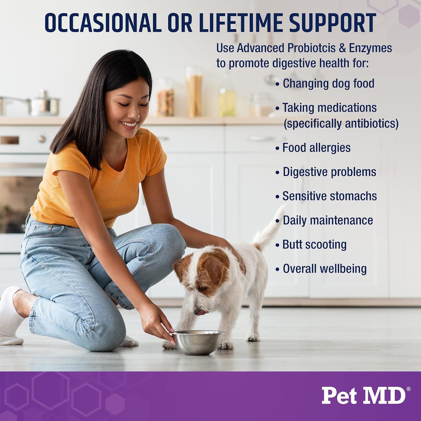 Pet MD Probiotics & Enzymes for Dogs - Gut Health Chews with Prebiotics - 60 Chews - görsel 4