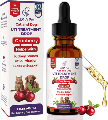 EDNA HOME Cranberry Urinary Support Drops for Dogs and Cats – 60 ml