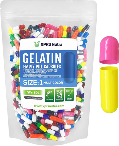 XPRS Nutra Size 1 Empty Gelatine Capsules – 500 Count