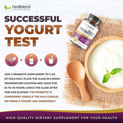healblend Probiotic Capsules – Digestive Health & Immune Support, Non-GMO, Gluten-free, 120 Veg Caps