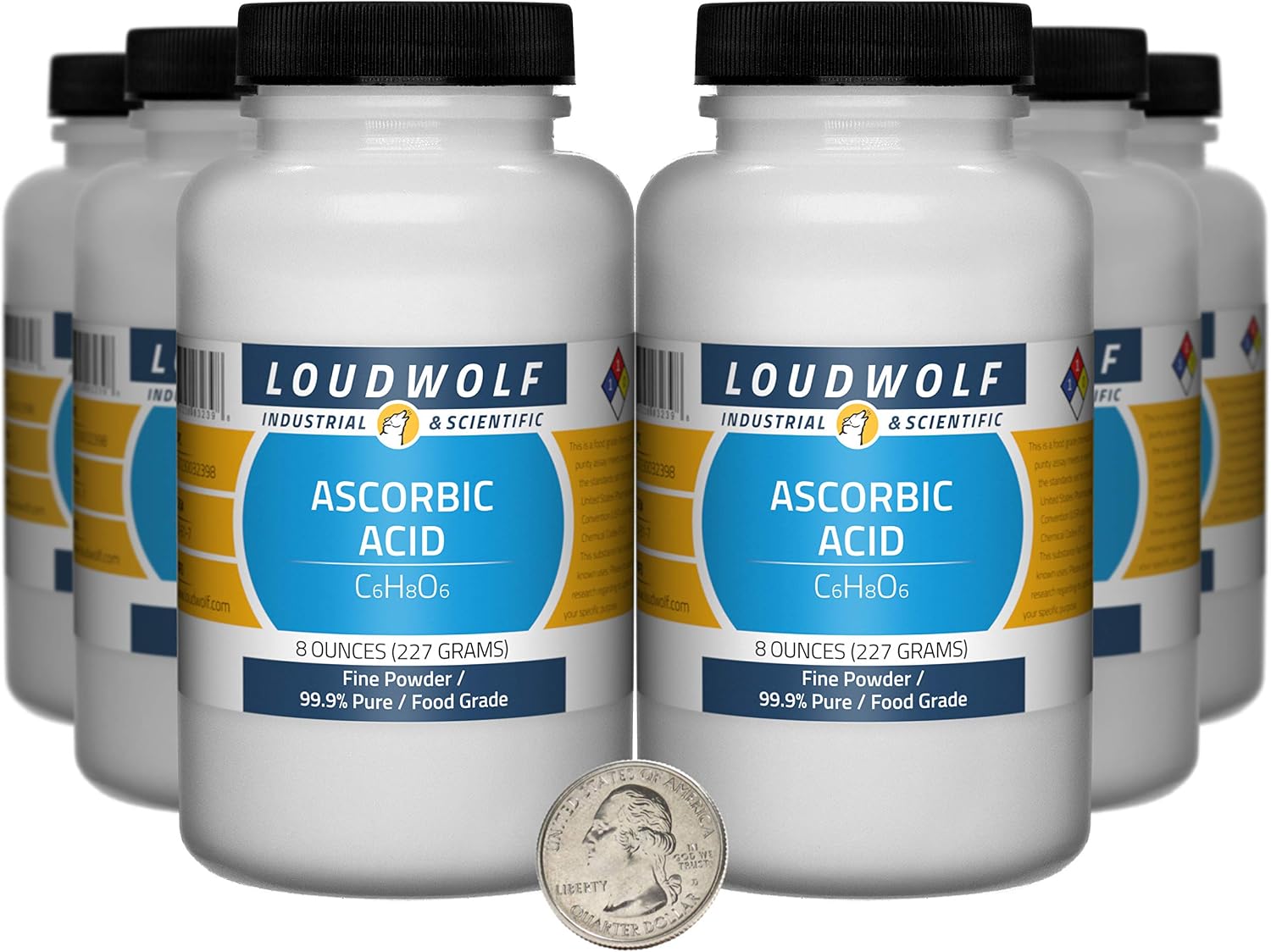Loudwolf Ascorbic Acid Fine Powder, 1.36 kg (12 Bottles), 99.9% Pure Food Grade - görsel 8