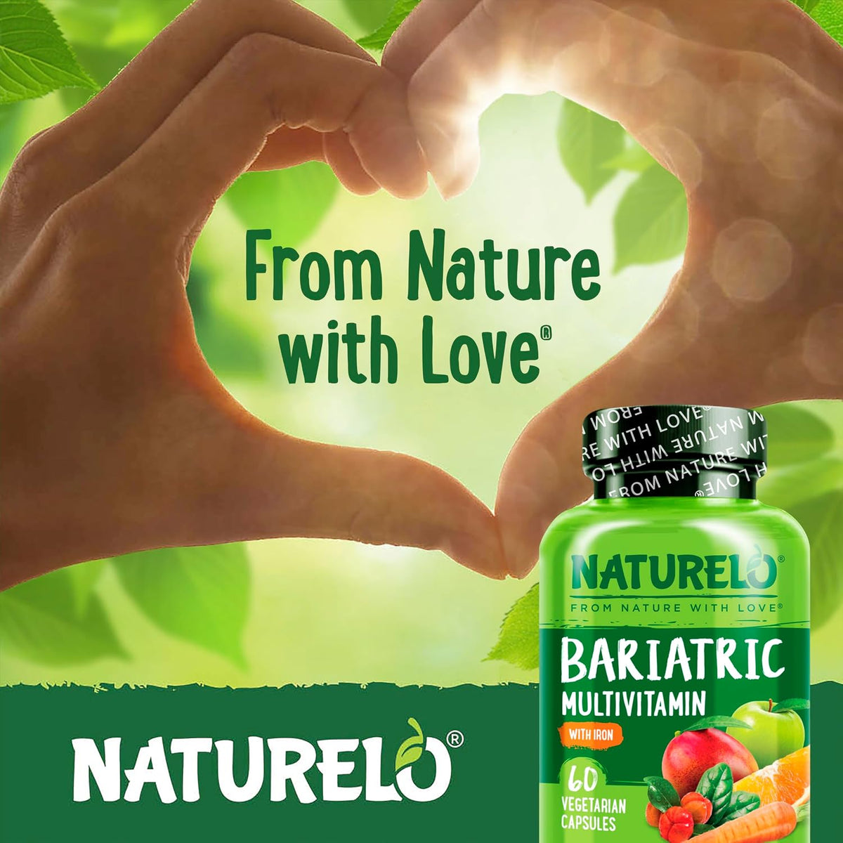 NATURELO Bariatric Multivitamin - One Daily with Iron - Post-Bariatric Surgery Supplement - Natural Whole Food Nutrition - 60 Veggie Capsules - görsel 5