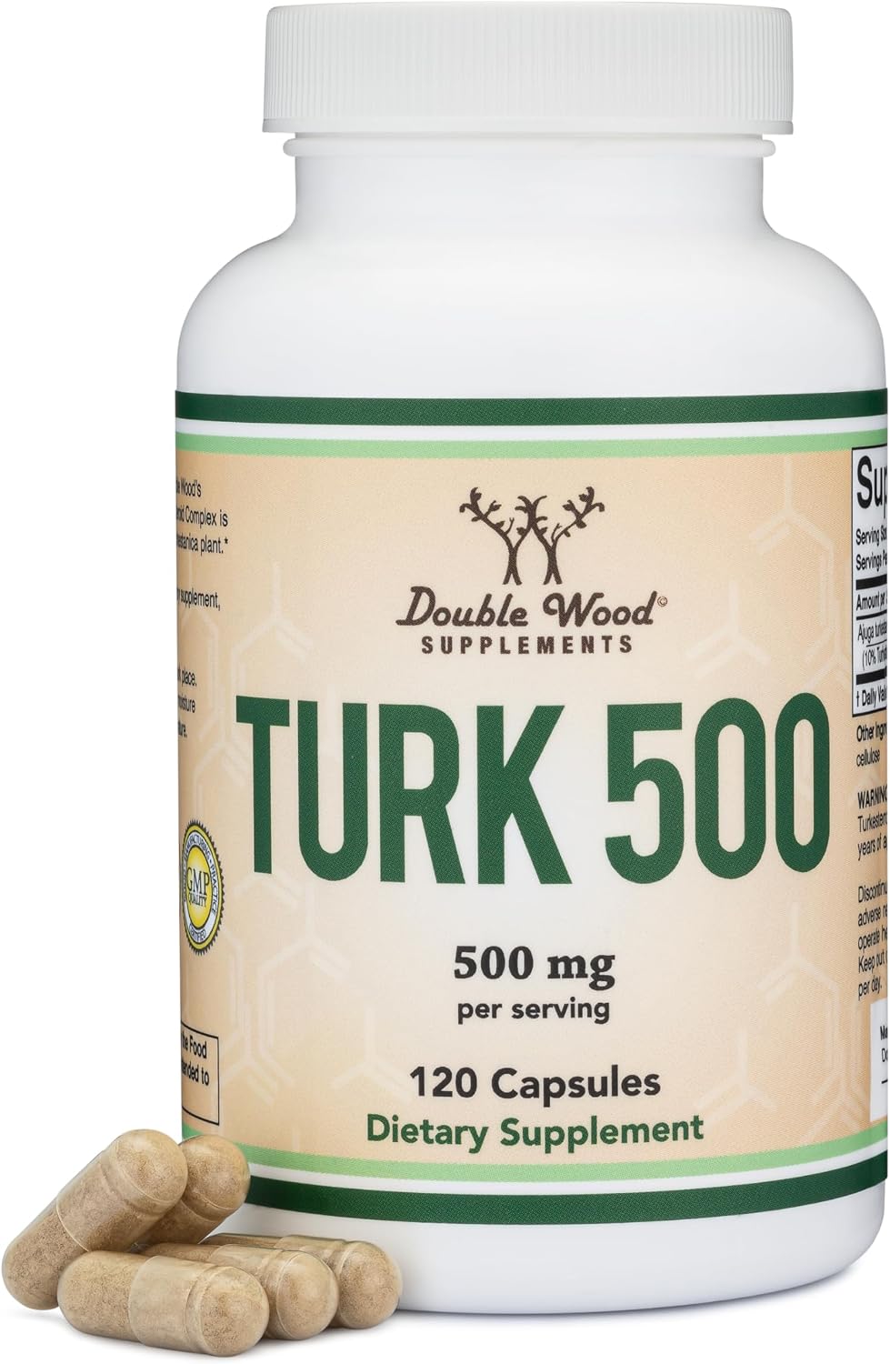 Turkesterone Supplement 500mg, 120 Capsules – Ajuga Turkestanica Extract (10% Turkesterone) for Men's Health Support by Double Wood - görsel 1