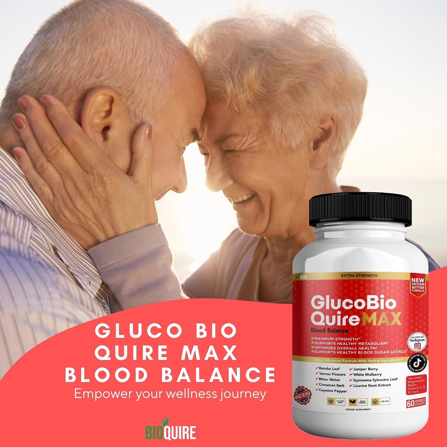 Gluco Bio Quire Max Blood Balance Ultra Food Supplement, 60 Capsules, Maximum Strength, Contributes to Normal Blood Sugar Levels, Supports Overall Health - görsel 6