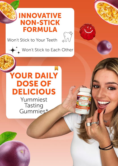 Lunakai Vitamin E 400 IU Gummies with Vitamin C – Natural d-Alpha-Tocopherol for Immune, Eye & Skin Support (60 Gummies)