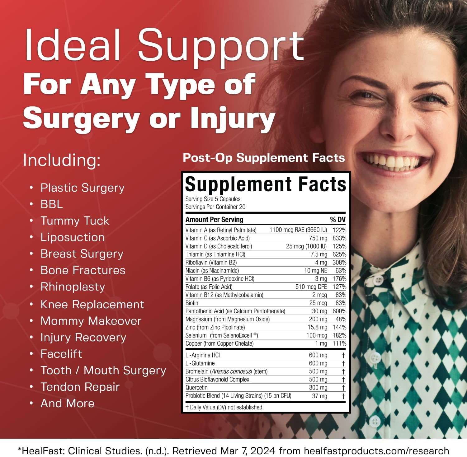 HealFast Complete Surgery & Injury Recovery Supplement (Pre+Post Op) - görsel 6