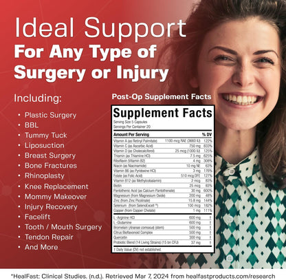 HealFast Complete Surgery & Injury Recovery Supplement (Pre+Post Op)