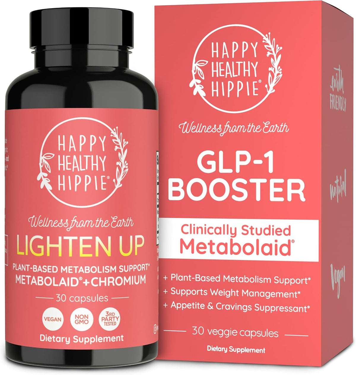 Happy Healthy Hippie GLP-1 Supplement with Metabolaid & Chromium – Appetite Control for Women – 30 Vegan Capsules - görsel 1