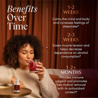 Apothékary Wine Down, Relaxation & Sleep Support Liquid Herbal Drops, Alcohol-Free, Clinically Tested, Certified Gluten-free, Certified Vegan & Cruelty-Free, Third-party Tested, 118 ml, 100 Servings