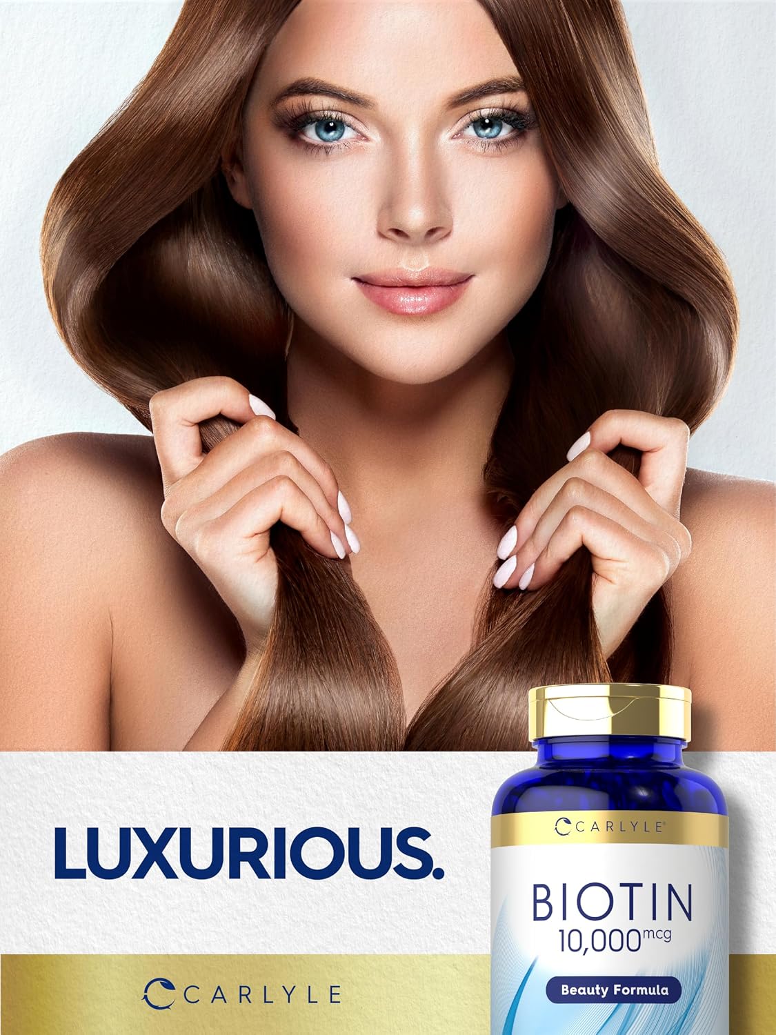 Carlyle Biotin 10000mcg, 300 Softgels - High Strength for Hair, Skin, and Nails - görsel 7